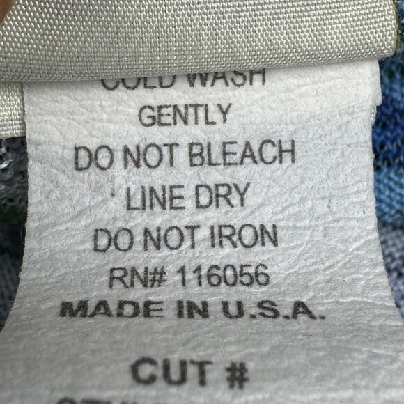 Jess & Jane Shirt Womens Large Blue Green Rain Forest Print Made USA CP1-672 - Picture 13 of 13